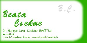 beata csekme business card